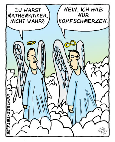 Teddy Tietz Cartoon der Kalenderwoche 48 - Mathematiker oder Kopfschmerz im Himmel