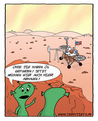 Teddy Tietz Cartoon der Kalenderwoche 10 - Öl auf dem Mars