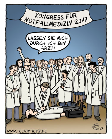 Teddy Tietz Cartoon der Kalenderwoche 18 - Kongress fÃ¼r Notfallmedizin