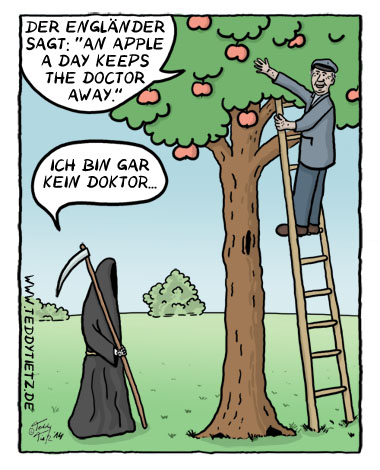 Teddy Tietz Cartoon der Kalenderwoche 21 - An Apple a Day