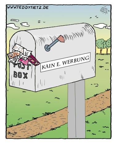 Teddy Tietz Cartoon der Kalenderwoche 23 - Bester Name fÃ¼r den Briefkasten