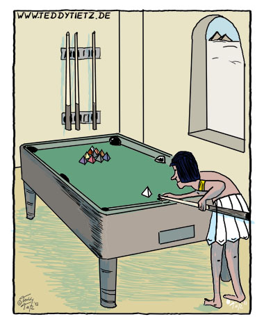 Teddy Tietz Cartoon der Kalenderwoche 22 - Billard in Ägypten