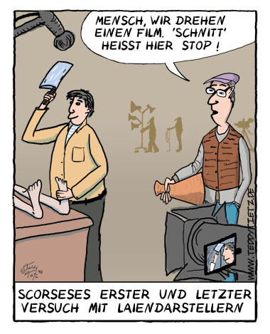 Teddy Tietz Cartoon der Kalenderwoche 14 - Cut wird missverstanden als Schnitt