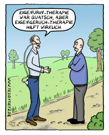 Teddy Tietz Cartoon der Kalenderwoche 3 - Eigengeruch-Therapie