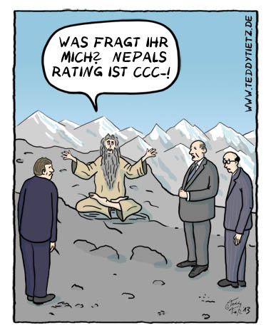 Teddy Tietz Cartoon der Kalenderwoche 17 - Keine Hilfe für Banker