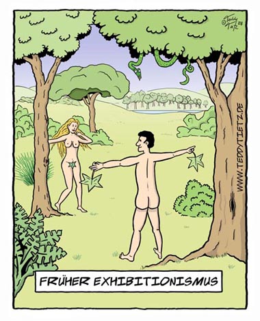 Teddy Tietz Cartoon der Kalenderwoche 26 - Früher Exhibitionismus