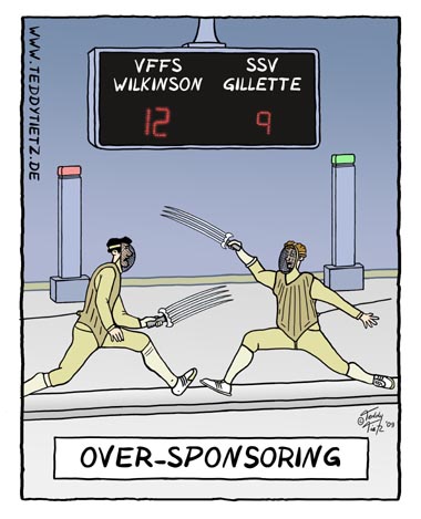 Teddy Tietz Cartoon der Kalenderwoche 33 - Over-Sponsoring