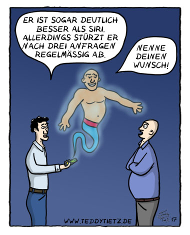 Teddy Tietz Cartoon der Kalenderwoche 4 - PersÃ¶nlicher Assistent fÃ¼rs Smartphone