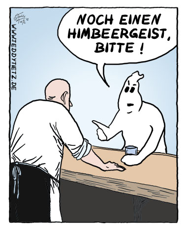 Teddy Tietz Cartoon der Kalenderwoche 22 - Geist bestellt Weingeist