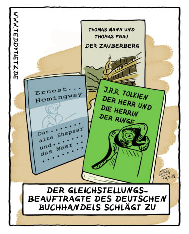 Teddy Tietz Cartoon der Kalenderwoche 9 - Der Gleichstellungsbeauftragte