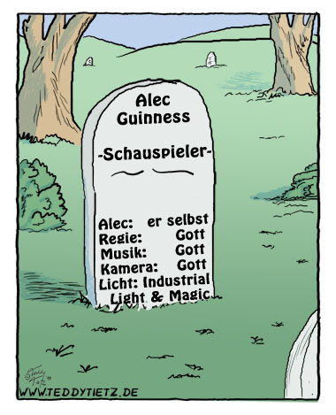 Teddy Tietz Cartoon der Kalenderwoche 34 - Schauspieler-Grabstein