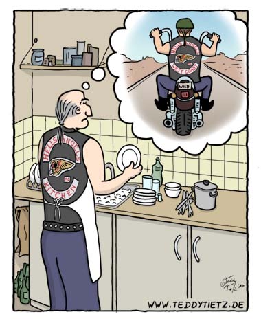 Teddy Tietz Cartoon der Kalenderwoche 17 - Hells Angels Kitchen