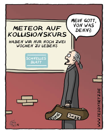 Teddy Tietz Cartoon der Kalenderwoche 39 - Weltuntergang eines Jazzmusikers