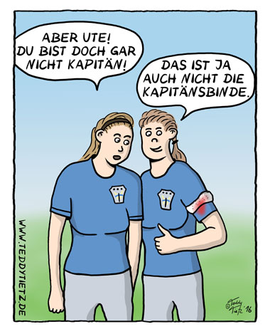 Teddy Tietz Cartoon der Kalenderwoche 2 - Die Kapitänsbinde