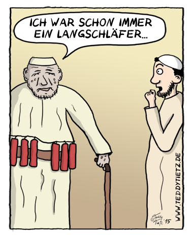 Teddy Tietz Cartoon der Kalenderwoche 25 - Der Langschläfer