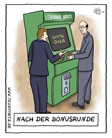 Teddy Tietz Cartoon der Kalenderwoche 9 - Lehman Bros.