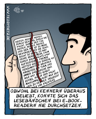 Teddy Tietz Cartoon der Kalenderwoche 39 - E-Book-Reader für Kenner