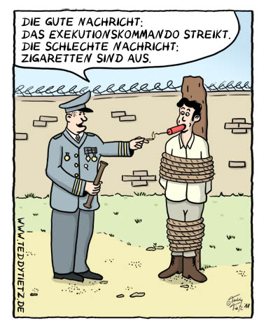 Teddy Tietz Cartoon der Kalenderwoche 39 - Letzte Zigarette