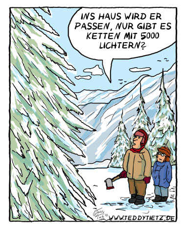 Teddy Tietz Cartoon der Kalenderwoche 50 - Lichterkette HD