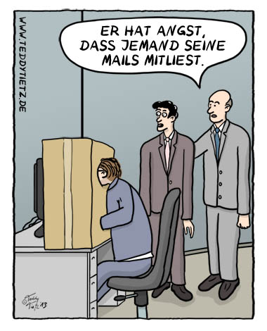 Teddy Tietz Cartoon der Kalenderwoche 27 - Dämlicher Paranoiker