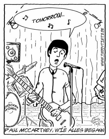 Teddy Tietz Cartoon der Kalenderwoche 46 - Paul McCartneys Karrierebeginn