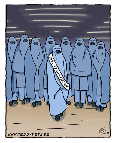 Teddy Tietz Cartoon der Kalenderwoche 7 - Miss Afghanistan
