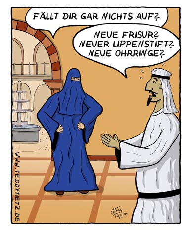 Teddy Tietz Cartoon der Kalenderwoche 26 - Arabische Ehekrise