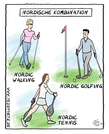 Teddy Tietz Cartoon der Kalenderwoche 41 - Nordische Kombination