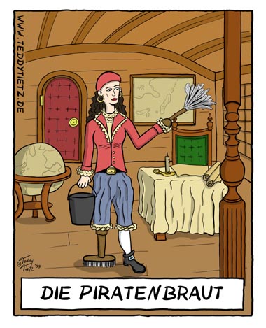 Teddy Tietz Cartoon der Kalenderwoche 23 - Die Piratenbraut