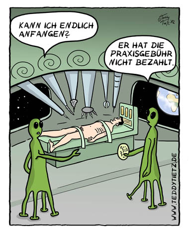 Teddy Tietz Cartoon der Kalenderwoche 15 - Keine Praxisgebühr