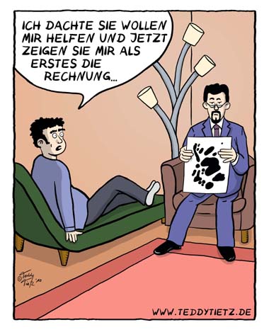 Teddy Tietz Cartoon der Kalenderwoche 7 - Rorschachtest