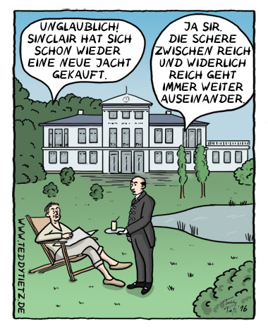 Teddy Tietz Cartoon der Kalenderwoche 40 - Schere zwischen Reich und Reich