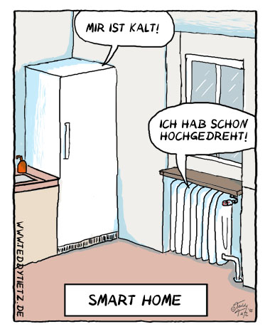 Teddy Tietz Cartoon der Kalenderwoche 12 - Smart Home