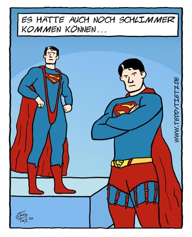Teddy Tietz Cartoon der Kalenderwoche 3 - Supermans Dessous