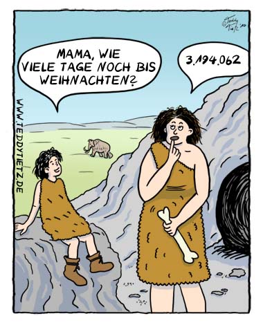 Teddy Tietz Cartoon der Kalenderwoche 49 - Wie viele Tage bis Weihnachten?