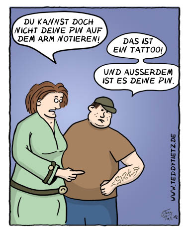 Teddy Tietz Cartoon der Kalenderwoche 23 - PIN Tattoo