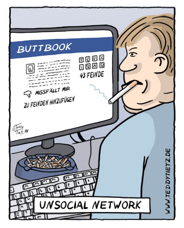 Teddy Tietz Cartoon der Kalenderwoche 29 - Unsocial Network