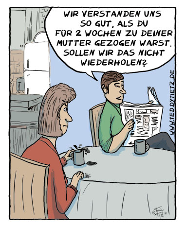 Teddy Tietz Cartoon der Kalenderwoche 2 - Vorschlag für ein besseres Zusammenleben